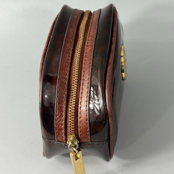 Tory Burch Clear Tortoise Shell PVC Small Zip Cosmetic Bag - Picture 9 of 14